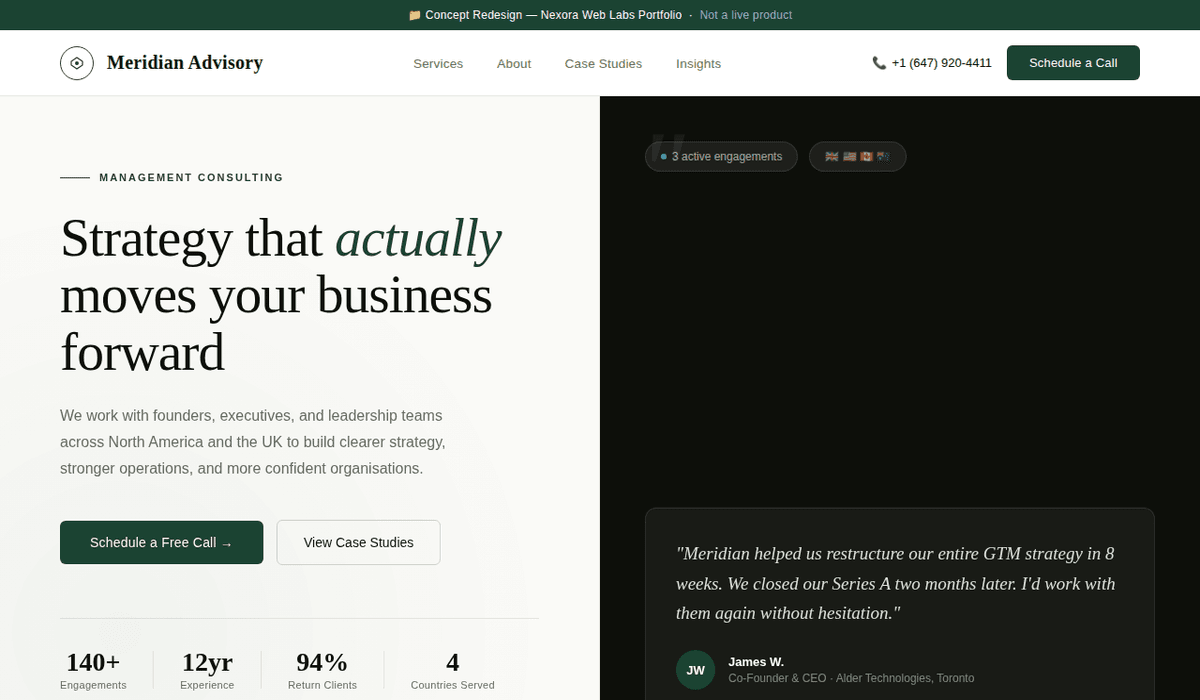 Meridian Advisory — design preview