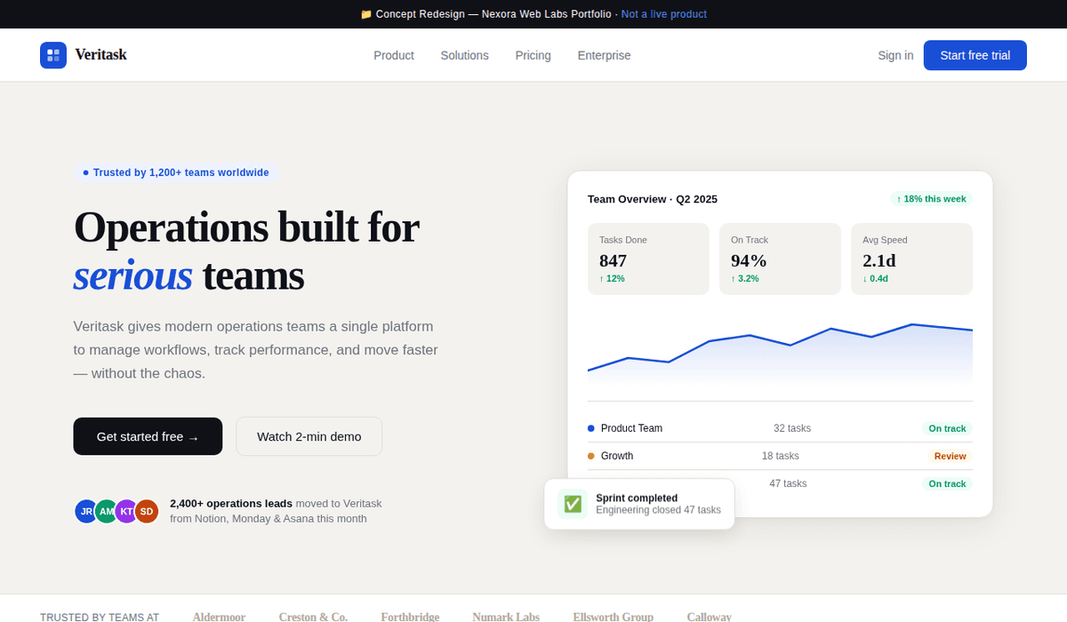Veritask — design preview